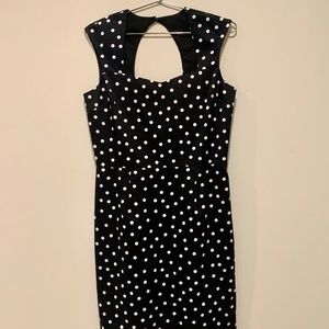 White House Black Market Black Midi Dress Size 10